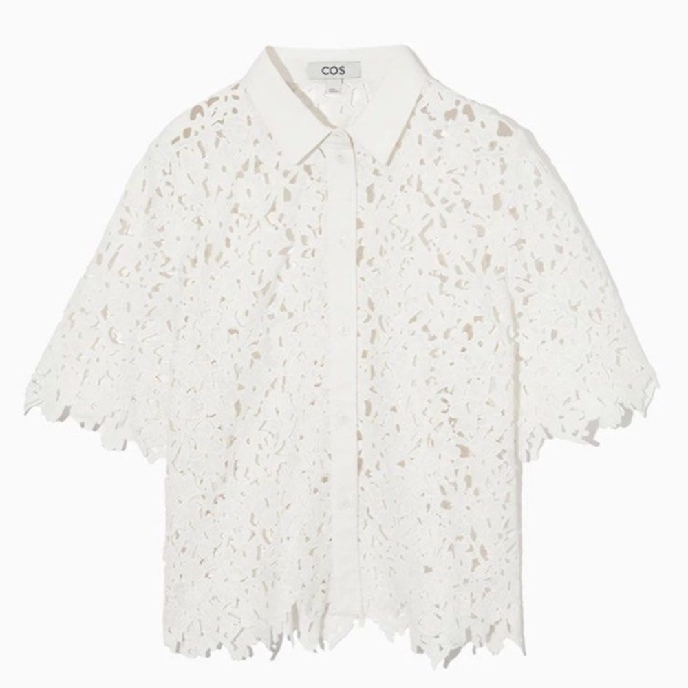 COS Lace Blouse in White